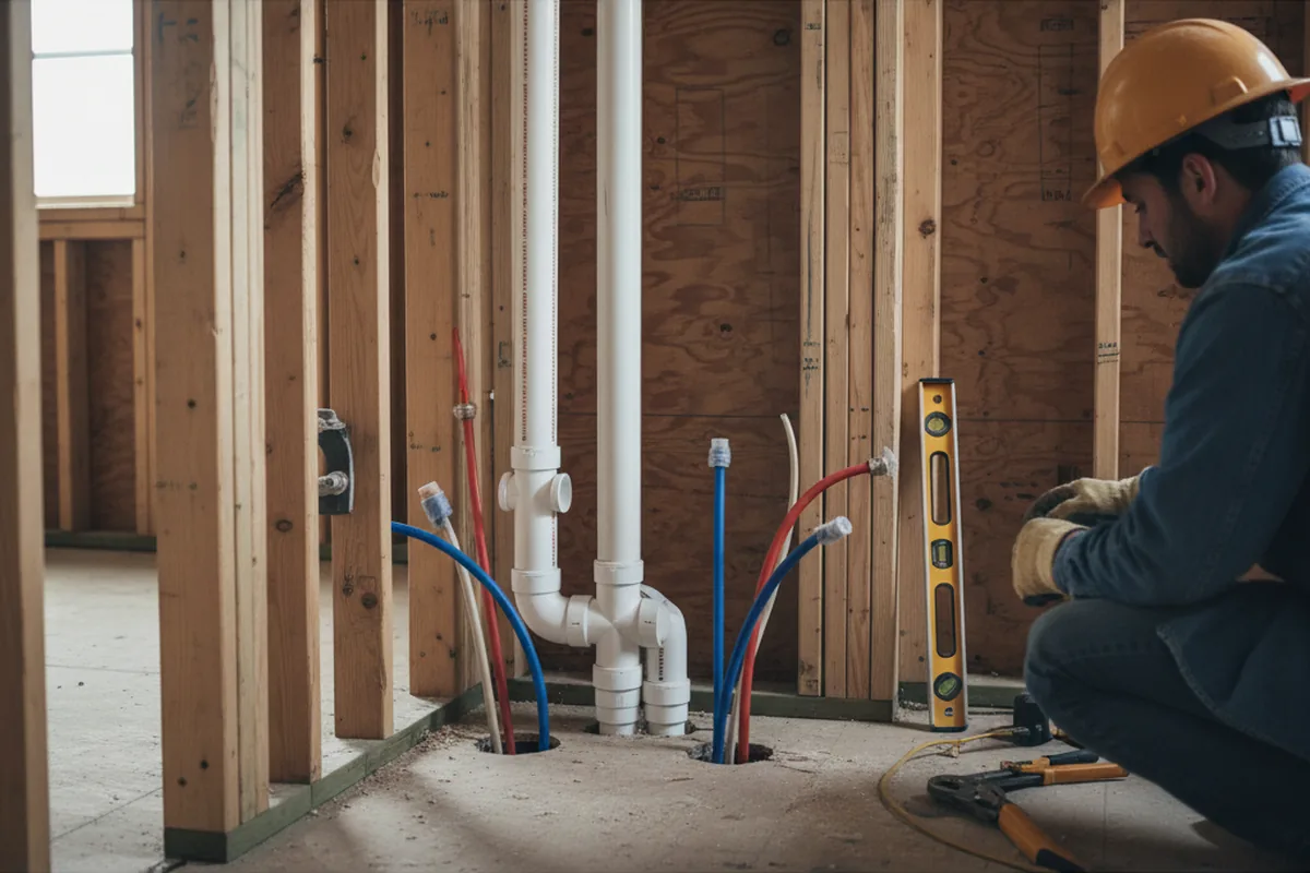 Drain and supply rough-in during Toilet Repair and Installation in Sedgwick